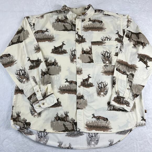 Field Test Other - Outdoor Life Field Tested Buck Print Button Down Shirt Men's size 2XL AOP